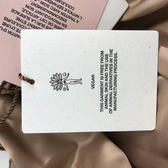 Nanushka Amal Vegan Leather Trench Coat XS Belted Notched Lapel Collar Brown - Picture 7 of 11